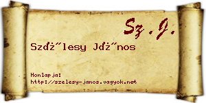 Szélesy János névjegykártya