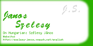 janos szelesy business card