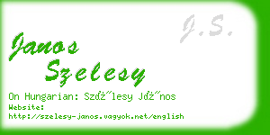 janos szelesy business card